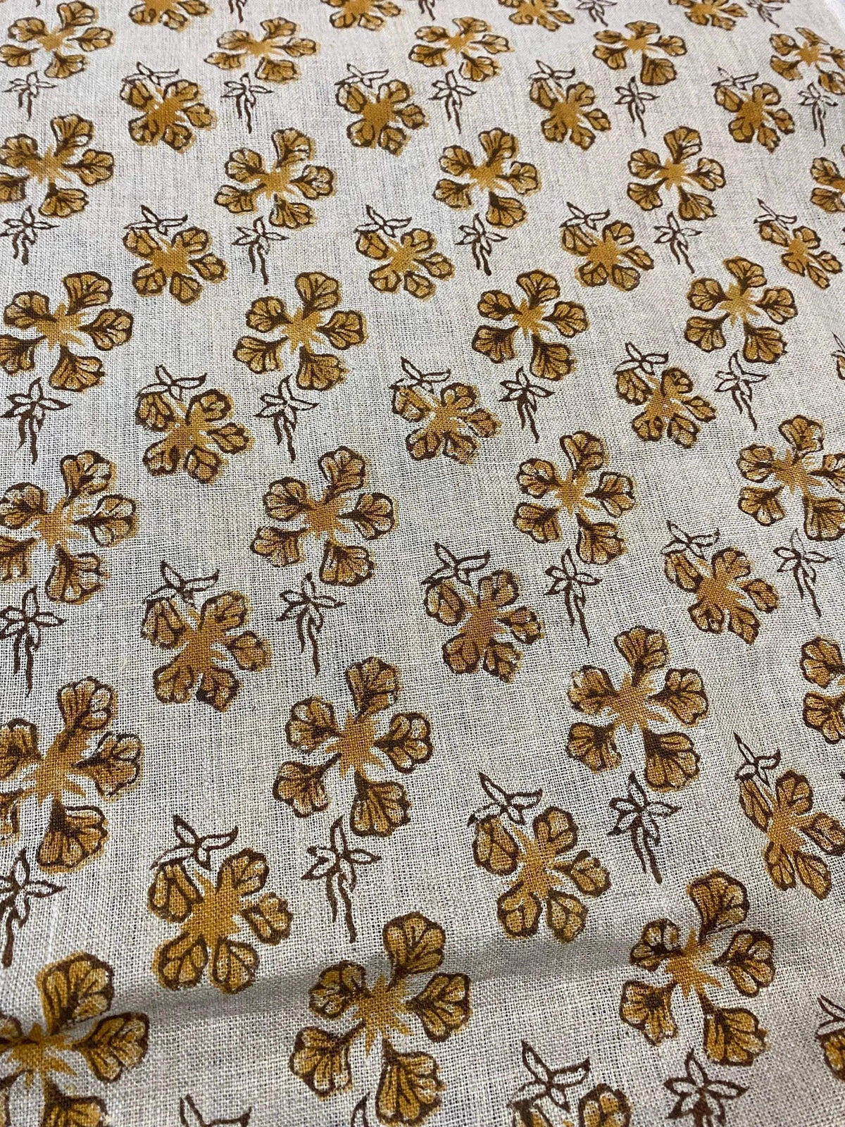 Kaelith Block Print Handloom Linen Fabric