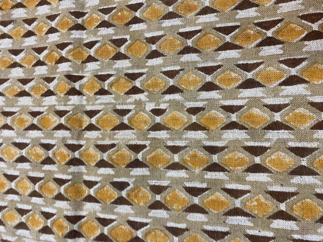 Kaelis Block Print Handloom Linen Fabric