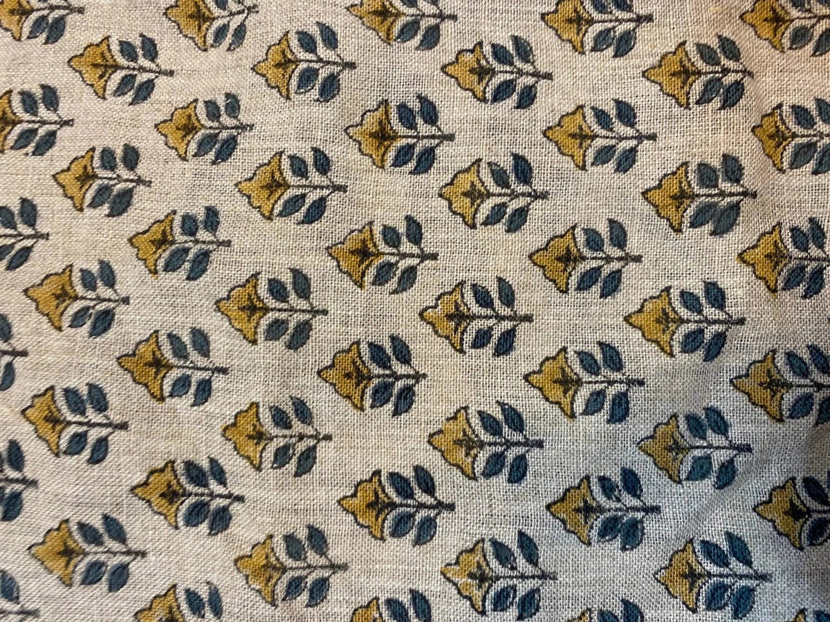 Galira Block Print Handloom Linen Fabric