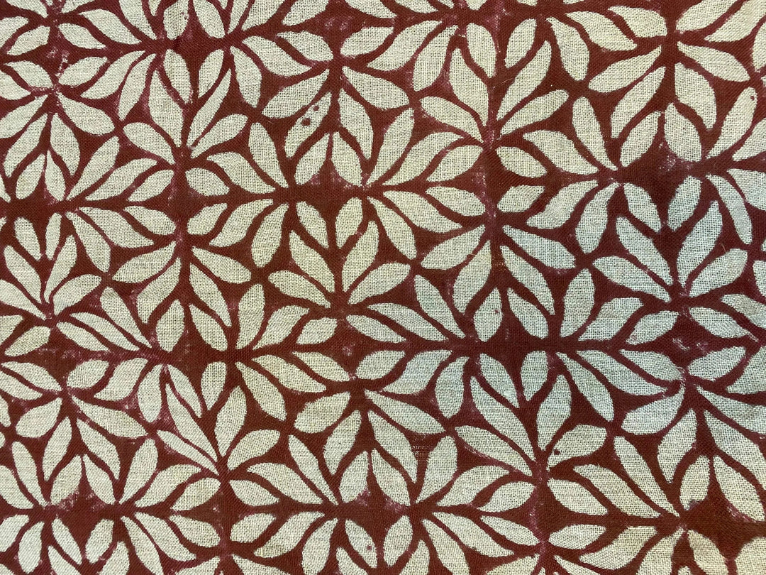 Fioren Block Print Handloom Linen Fabric