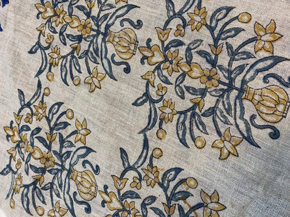 Linen fabric, Fabric by yard, Hand printed fabric, Block Print Fabric, Indian Fabric