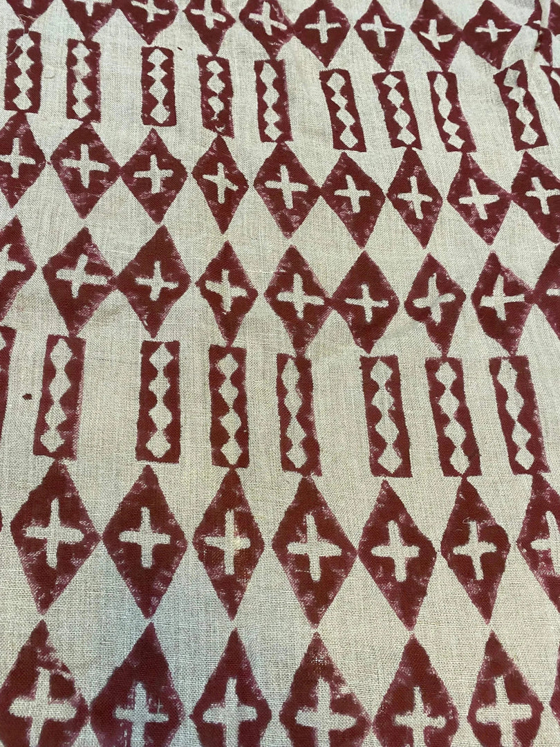 Joselle Block Print Handloom Linen Fabric