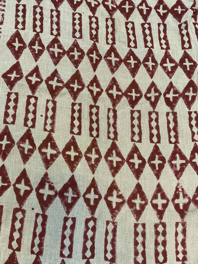 Joselle Block Print Handloom Linen Fabric
