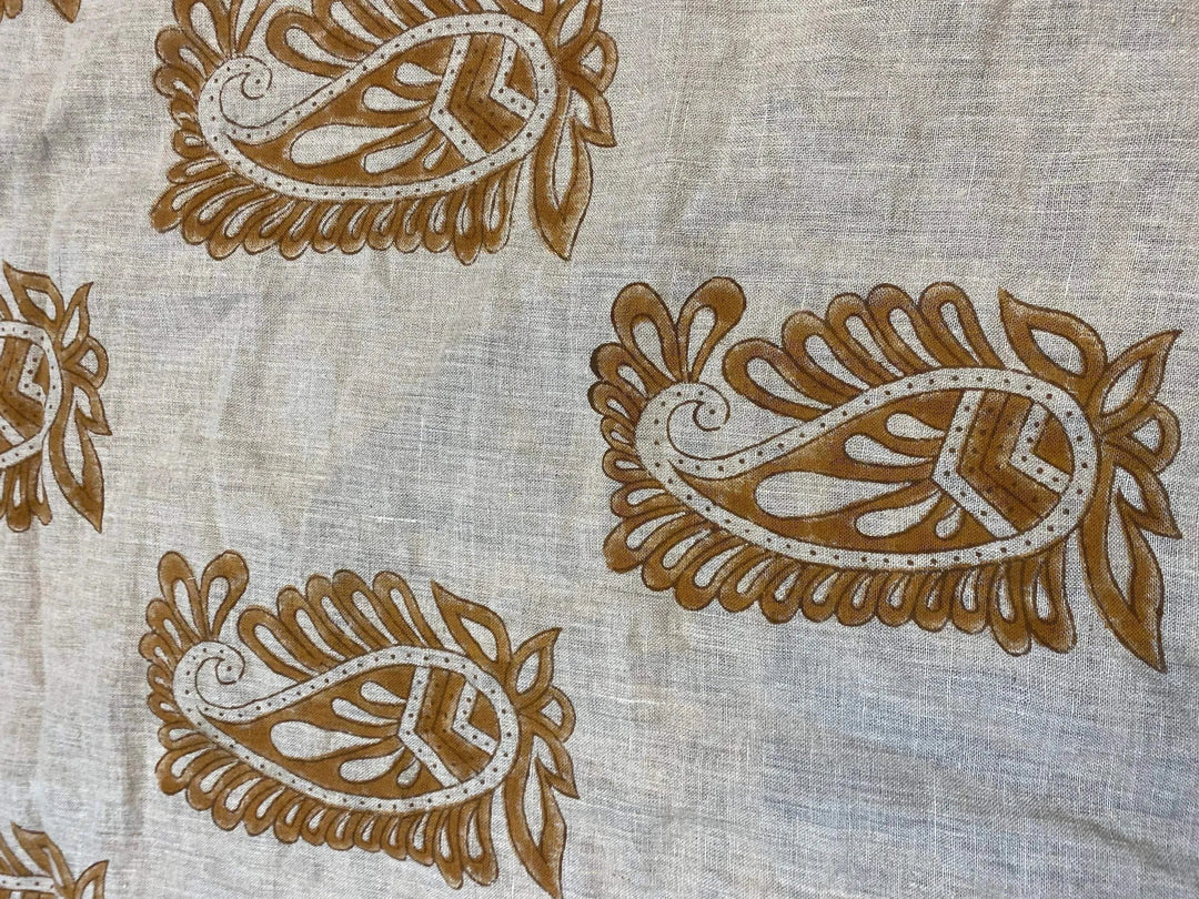 Lioriel Block Print Handloom Linen Fabric