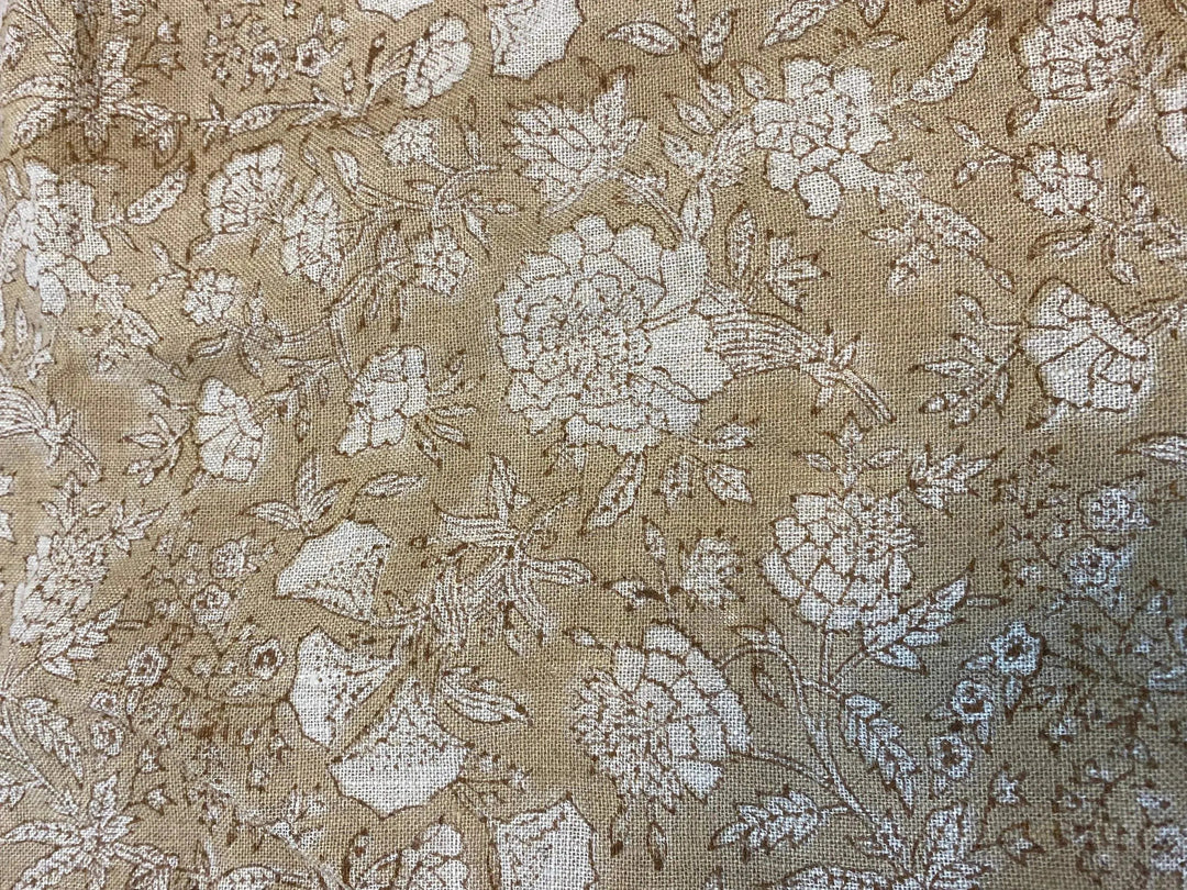 Perlina Block Print Handloom Linen Fabric