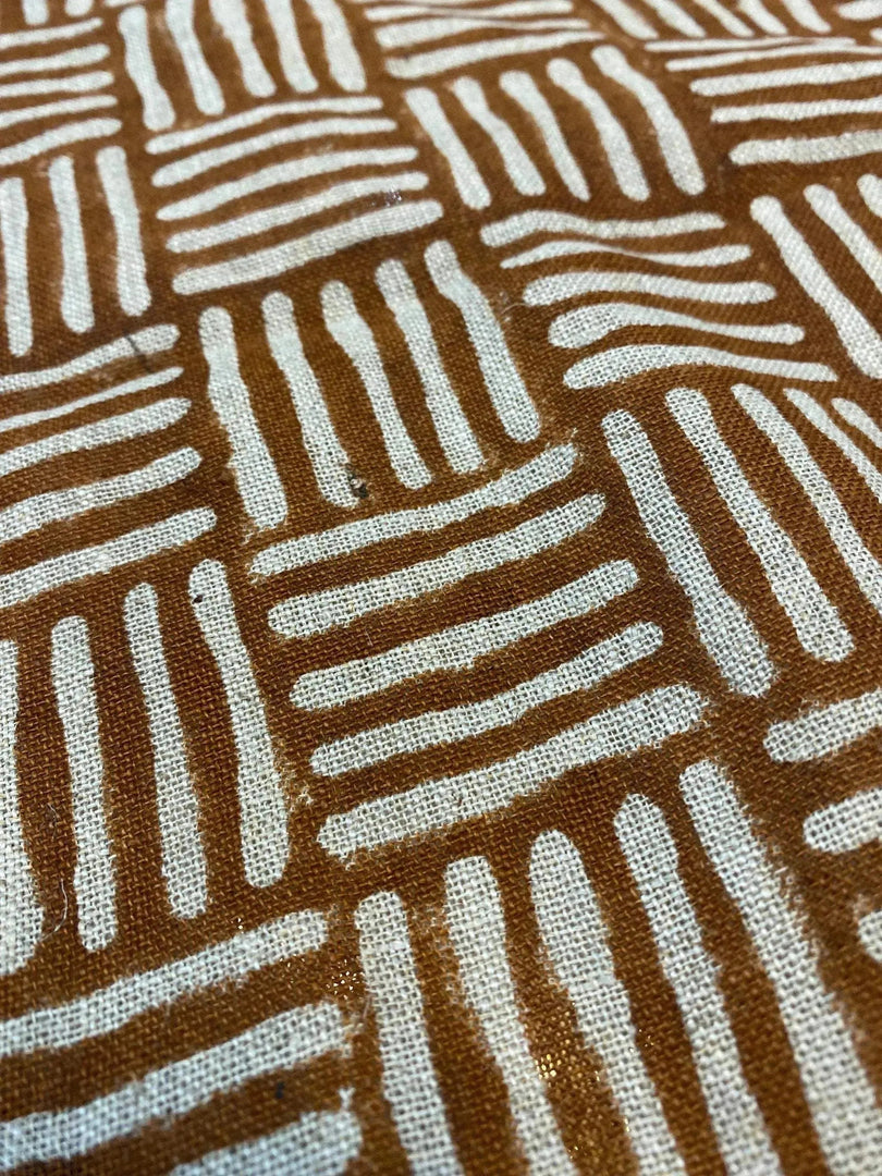 Eva Hand Block Print Linen Fabric