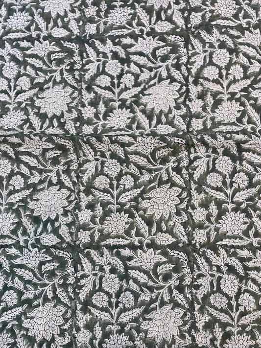Linen fabric, Fabric by yard, Hand printed fabric, Block Print Fabric, Indian Fabric