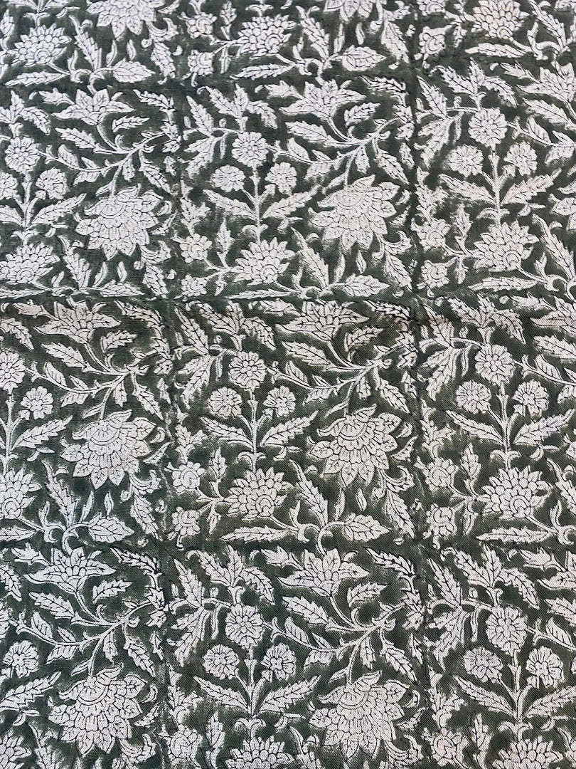 Pherine Block Print Handloom Linen Fabric