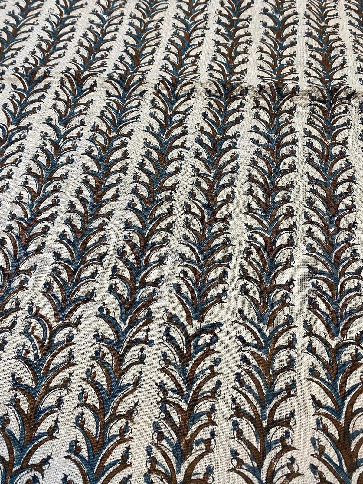 Joy Indian Hand Block Print Linen Fabric