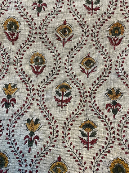 Kenna Handloom Block Print Linen Fabric