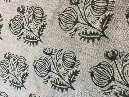Jessy Block Print Handloom Linen Fabric
