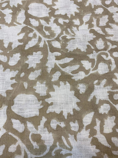 Zorielle Block Print Handloom Linen Fabric
