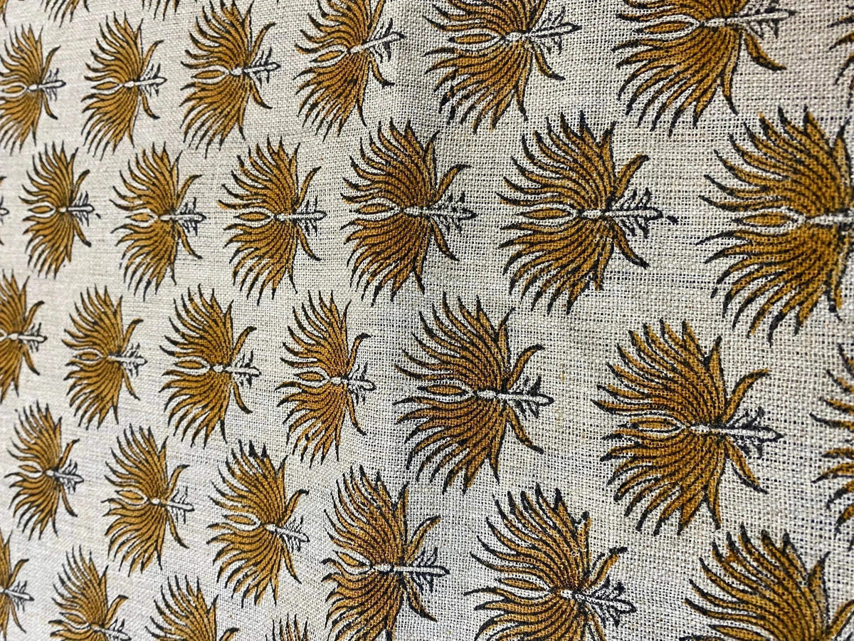 Blenna Block Print Handloom Linen Fabric