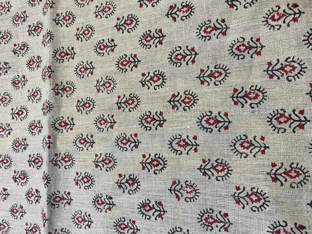 Jurella Block Print Handloom Linen Fabric