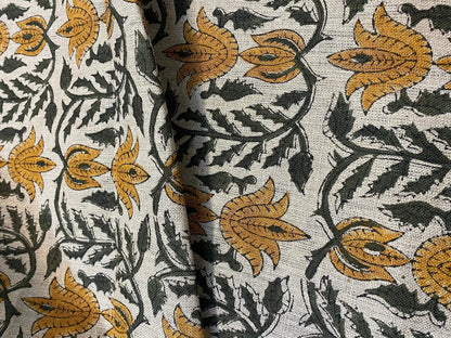 Bredd Hand Block Print Linen Fabric
