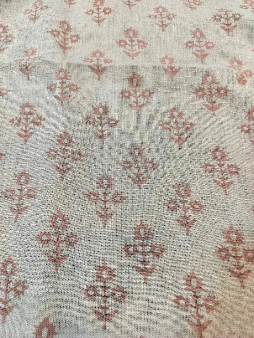 Rody Hand Block Printed Linen Fabric