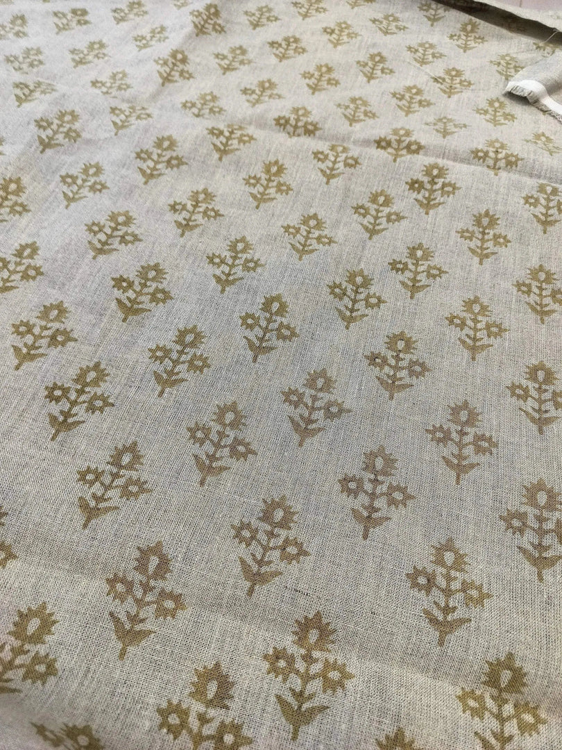 Rody Hand Block Printed Linen Fabric