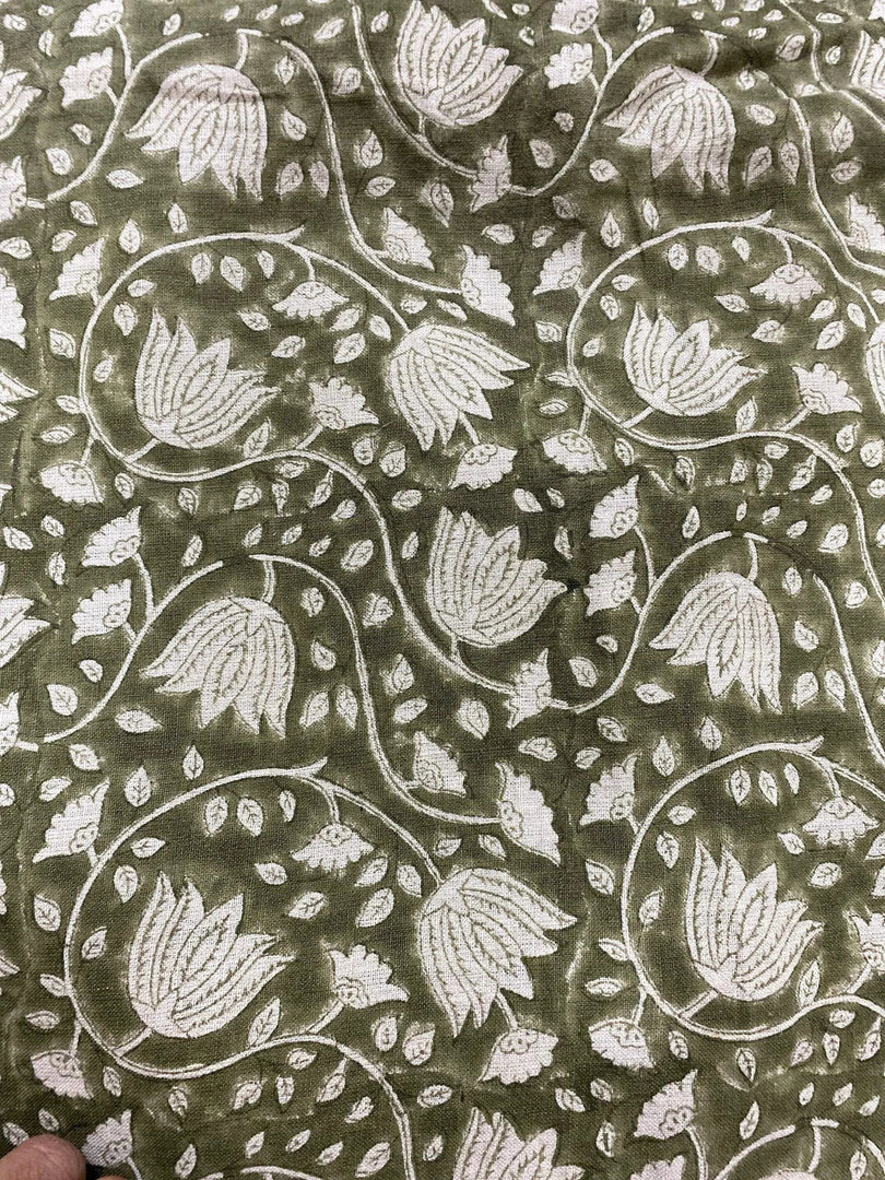 Novra Hand Block Print Linen Fabric