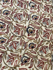 Indian Cotton Block Print Fabric by the Yard -Sewing and Quilting Fabric - Rohiyaan