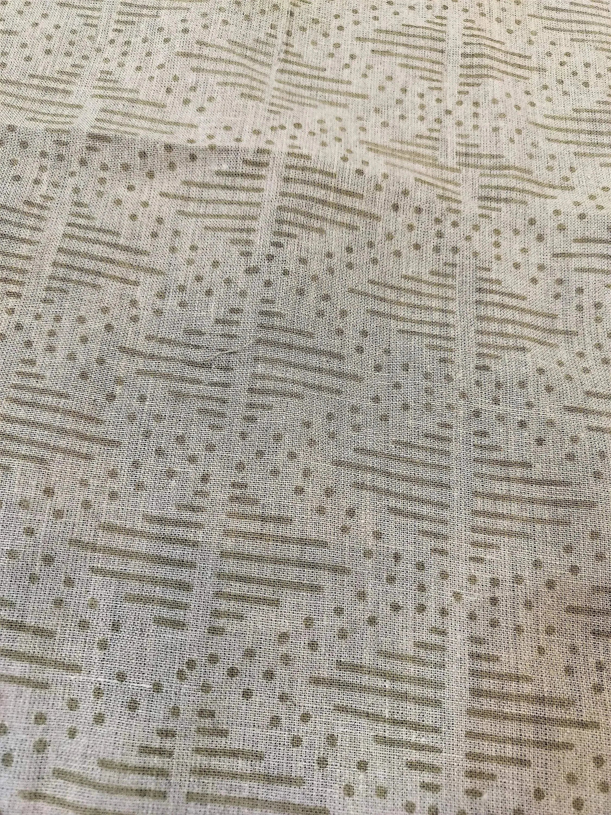 Zig-Zag Hand Block Print Linen Fabric