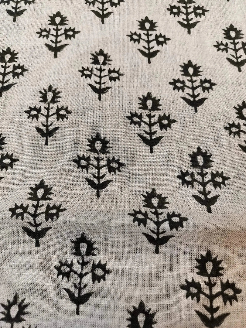 Rody Hand Block Printed Linen Fabric