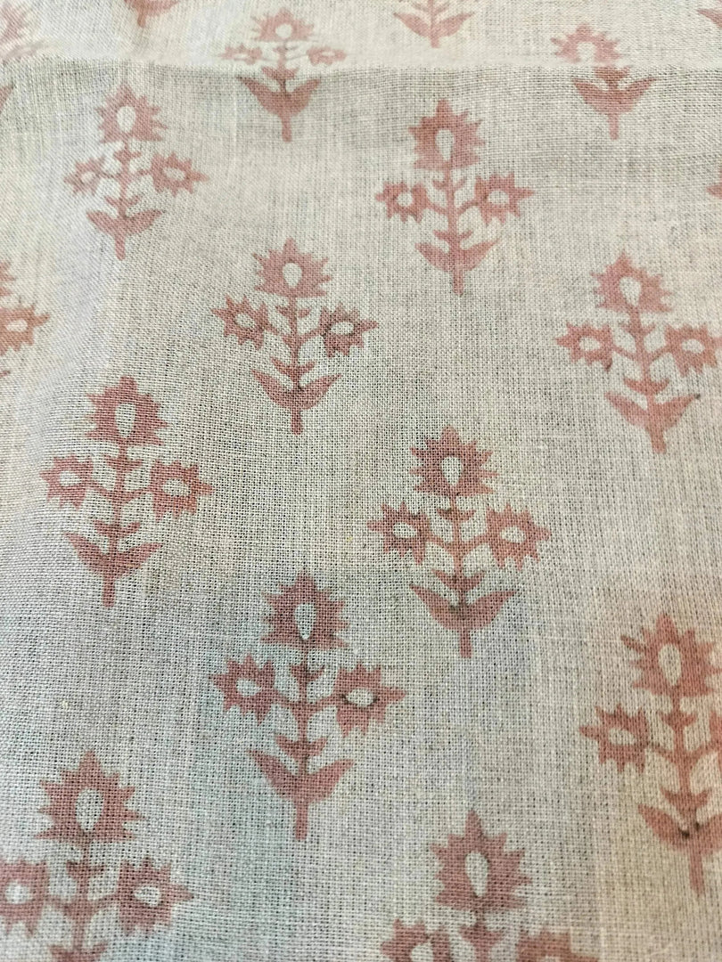Rody Hand Block Printed Linen Fabric