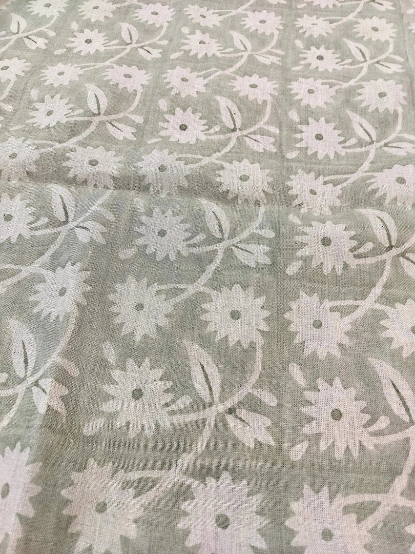 Elzira Block Print Handloom Linen Fabric
