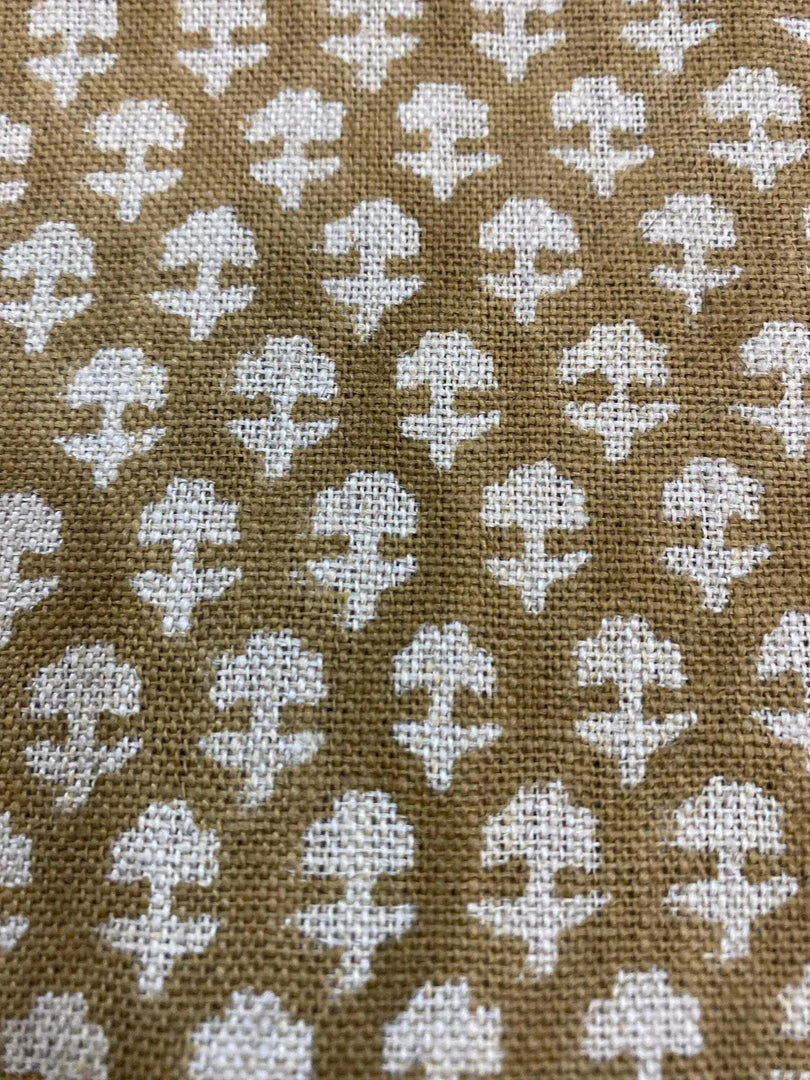 Gravina Block Print Handloom Linen Fabric