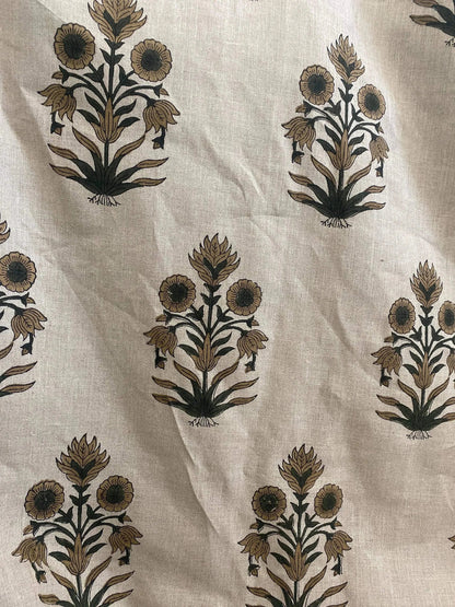 Elarin Block Print Handloom Linen Fabric