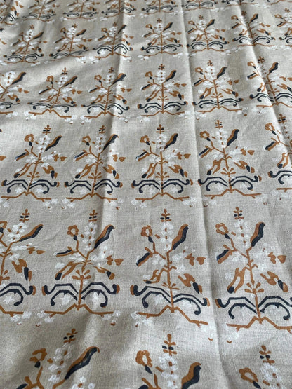 Linen fabric, Fabric by yard, Hand printed fabric, Block Print Fabric, Indian Fabric