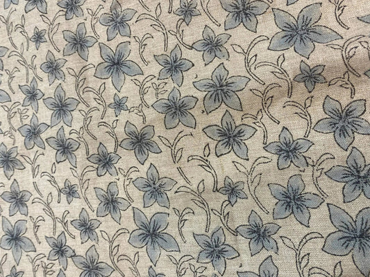 Linen fabric, Fabric by yard, Hand printed fabric, Block Print Fabric, Indian Fabric