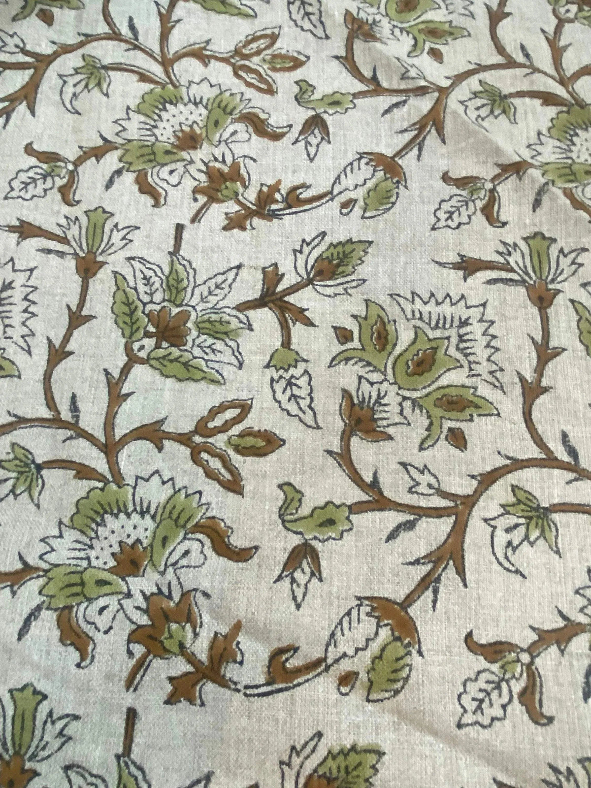 Tavora Block Print Handloom Linen Fabric