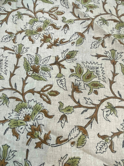 Tavora Block Print Handloom Linen Fabric