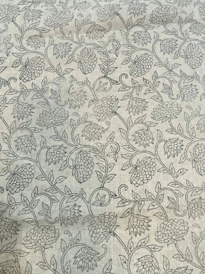 Xelora Block Print Handloom Linen Fabric