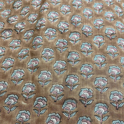 Linen fabric, Fabric by yard, Hand printed fabric, Block Print Fabric, Indian Fabric