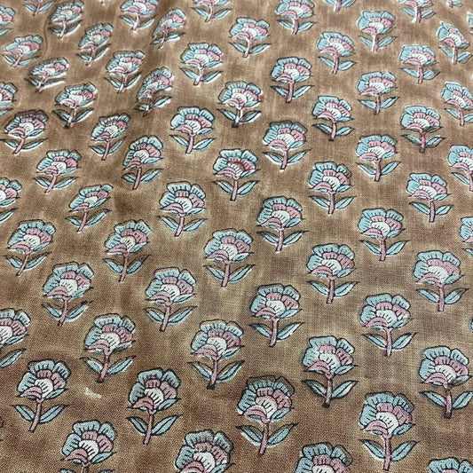 Linen fabric, Fabric by yard, Hand printed fabric, Block Print Fabric, Indian Fabric