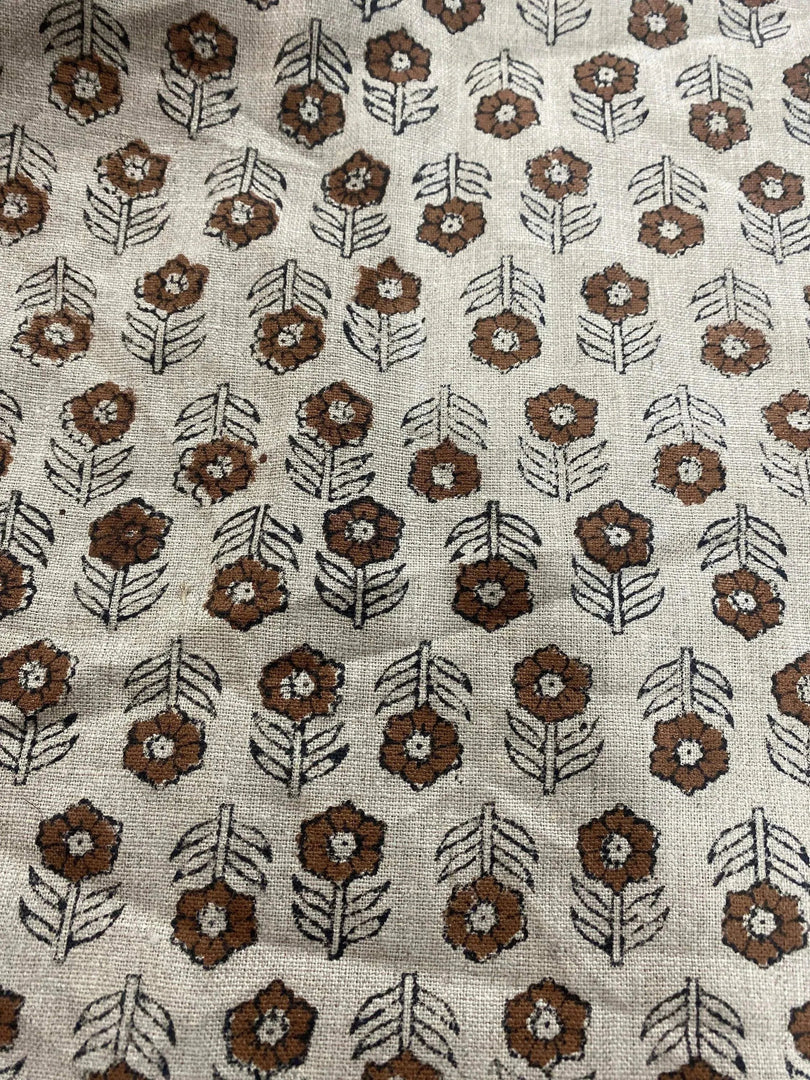 Rilith Block Print Handloom Linen Fabric