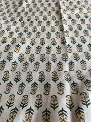 Torvia Block Print Handloom Linen Fabric