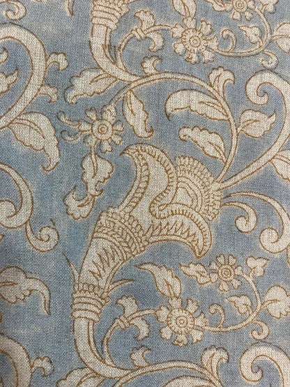 Virelyn Block Print Handloom Linen Fabric