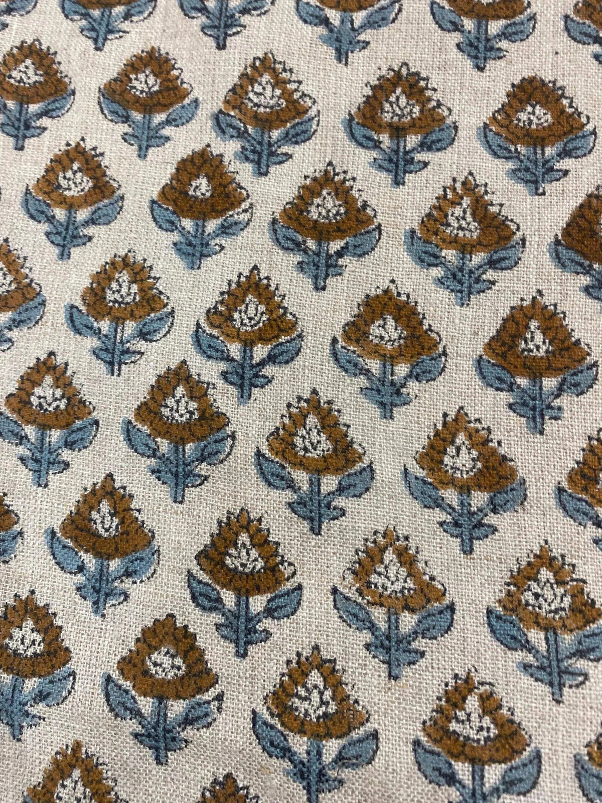 Brooke Hand Block Printe Linen Fabric