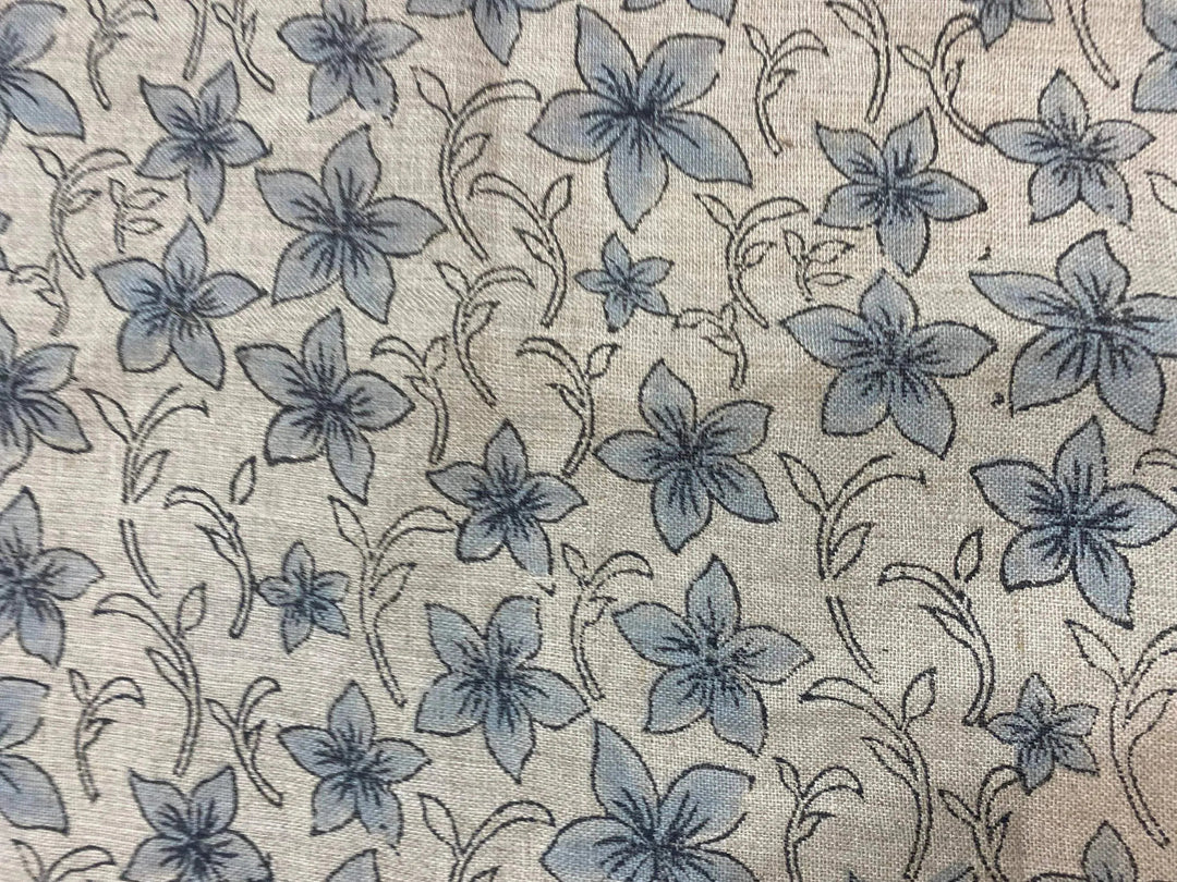 58" inches Hand Block Printed Linen Fabric , Home Decor Best Linen Fabric for decor, pillows ,upholstery, curtain