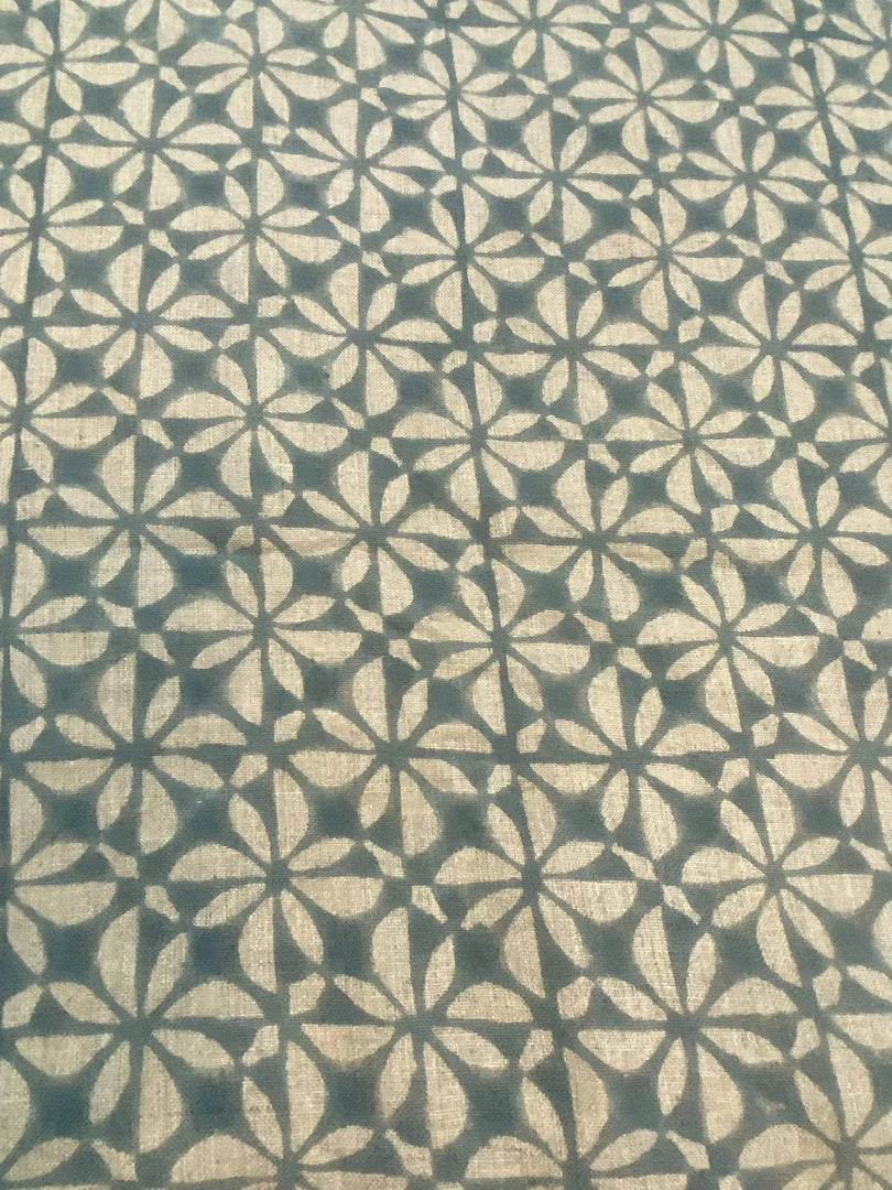 Ashmira Block Print Handloom Linen Fabric