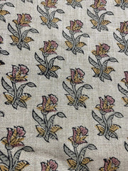 Caerlin Block Print Handloom Linen Fabric