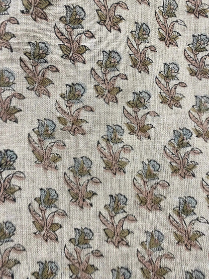 Jaswynn  Block Print Handloom Linen Fabric
