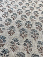 Nettin Block Print Handloom Linen Fabric