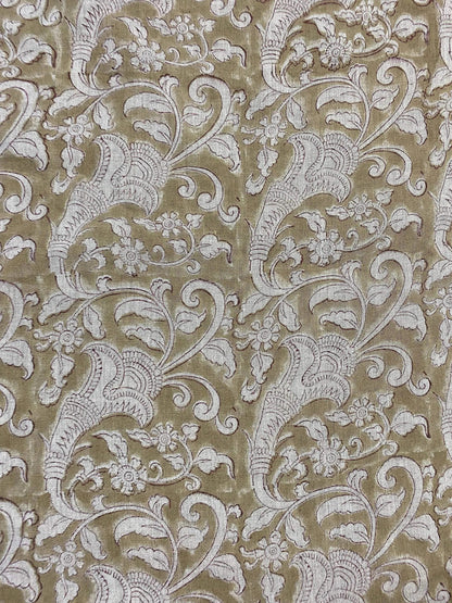 Fiora Block Print Handloom Linen Fabric