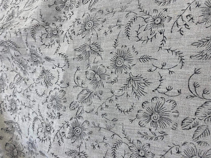 Evlira Block Print Handloom Linen Fabric