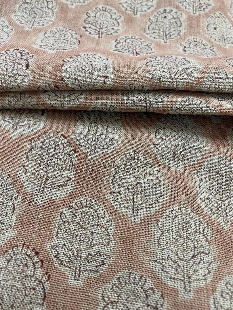 Yundra Block Print Handloom Linen Fabric