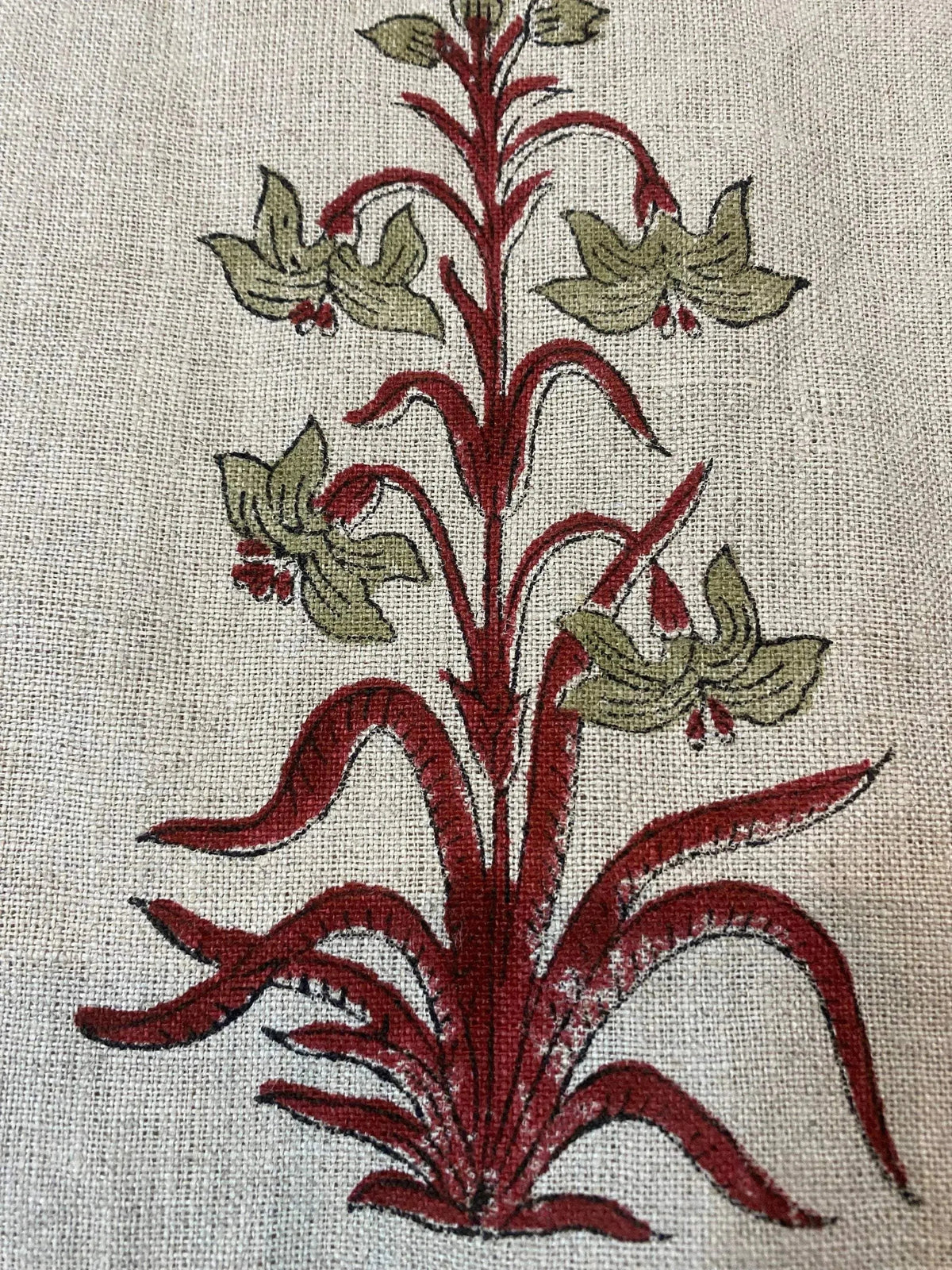 Tervia Block Print Handloom Linen Fabric