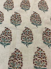 Sirelle Block Print Handloom Linen Fabric
